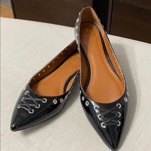 Black patented leather Coach Flats Sz 6.5